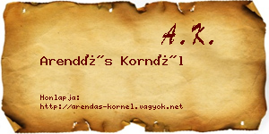 Arendás Kornél névjegykártya
