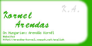 kornel arendas business card